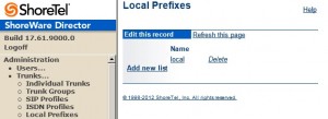 How do I add a new prefix to a ShoreTel phone system?