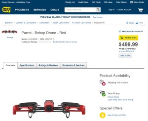 Parrot’s BEBOP available @ bestbuy.com on 11/7/2014!